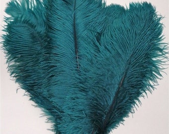 50 PCS blue-green Ostrich Feather Wedding Party Prom Charity Party Event Feather Wall Costume Design Wing Decoration Material