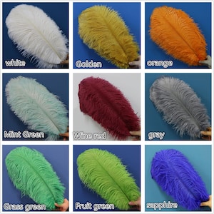 50PCS AAA Quality 6-32 inch Ostrich Feather Wedding Party Wall DIY Vase Prom Charity Party Dress Feathers Unique decoration 27 colors image 2