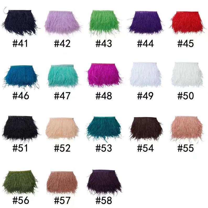 10meters Real Ostrich Feather Trim Fringe Diy Ostrich Feathers edging for Clothes Ribbon Trims Feather Skirt Plumas Plume Decoration image 4