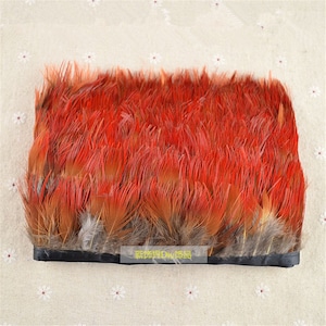 Hot Sale!10Yards/Lot Height5-6cm Golden Pheasant plumes Red Trim ,Red Golden Feather Fringe ribbon FREESHIPPING
