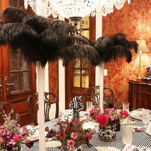 AAA 100PCS Black Ostrich feathers DIY wedding decorations party DIY party 6-32 inches Select image 2