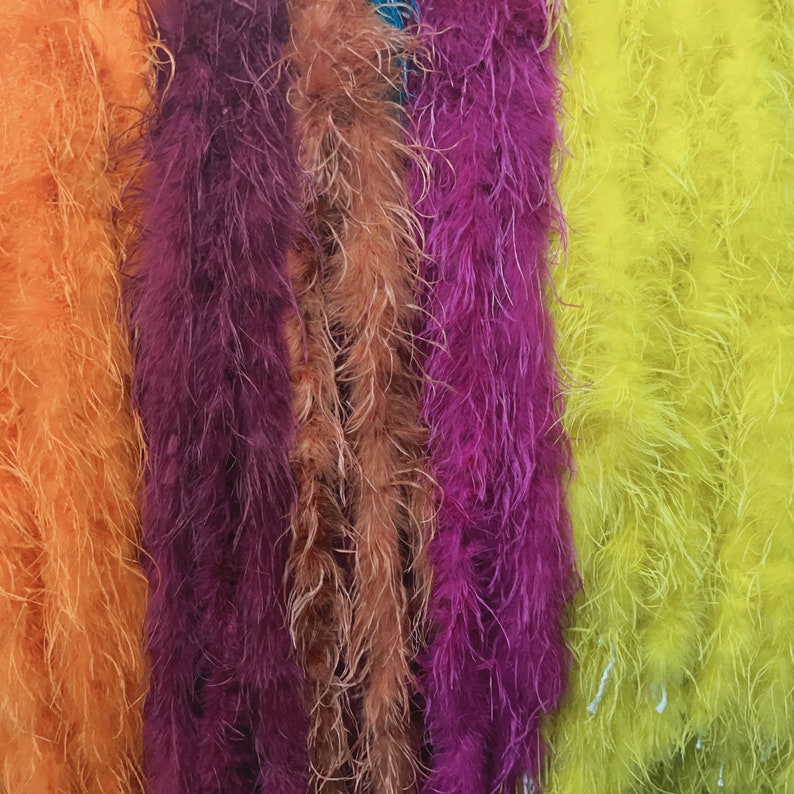2 mètres de plumes d'autruche boa châle vintage plumes d'autruche moelleuses de haute qualité pour la décoration de robe de mariée boas 1-15 couches / en option image 10