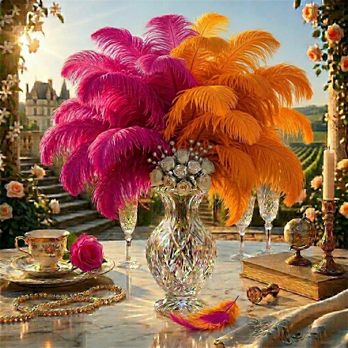 Pink Orange Vase