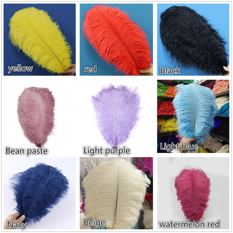 50PCS AAA Quality 6-32 inch Ostrich Feather Wedding Party Wall DIY Vase Prom Charity Party Dress Feathers Unique decoration 27 colors image 3