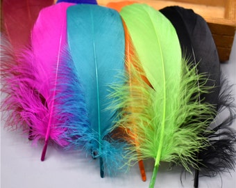 200PCS wholesale high quality 5-7inch goose feather feather painting feather background lamp diy /29 colors available