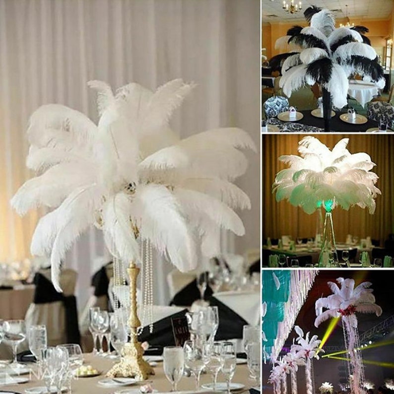 50PCS AAA Quality 6-32 inch Ostrich Feather Wedding Party Wall DIY Vase Prom Charity Party Dress Feathers Unique decoration 27 colors image 9