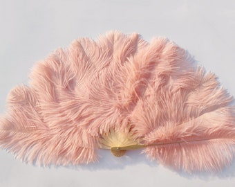Ostrich Feather Fan Dance Shooting Photo Decoration wedding carnival party Fan Handmade 27 Colors Available