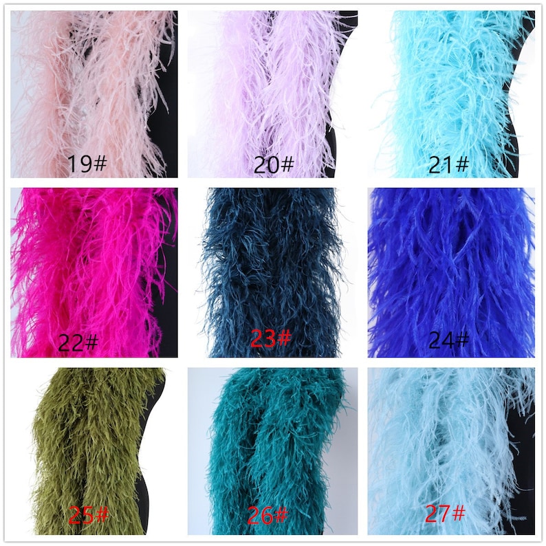 2 Meter Ostrich Feather Boa Shawl Vintage High Quality Fluffy Ostrich Feathers for Wedding Dress Decoration Boas 1-15 Layers/Optional image 4