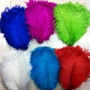 100pcs/lot Natural Ostrich Feather 6-26 inches（15-65 cm） Colorful Feather Decoration Wedding DIY Feathers Party Plumage Celebration