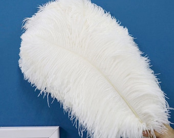 AAAAA High Quality 6-32"/15-80CM Pure White Ostrich Feather Wedding Party diy Clothing Material