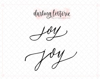 joy - hand lettered clip art, cut file for Cricut, Silhouette - SVG, PNG, PDF - Christmas, choose happy