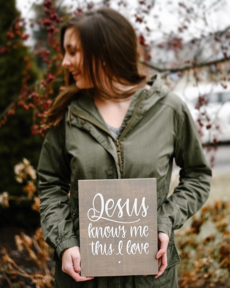 Jesus knows me this I love hand lettered Christian quote, cut file for Cricut, Silhouette SVG, PNG, PDF kids song, nursery image 2