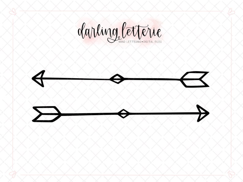 hand drawn arrows clip art cut file for Cricut, Silhouette, laser SVG, PNG, PDF accent for sign, sketch embellishment, arrow graphic image 1