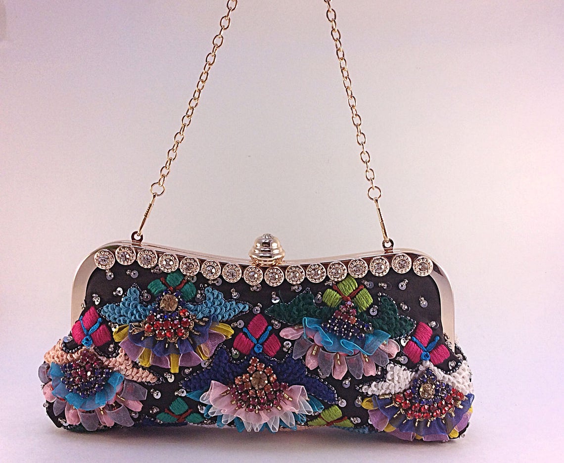 Multicolor Ribbon Thread Work Fine Art Hand Embroidery With - Etsy Canada