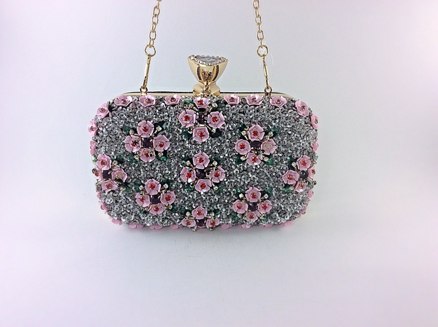 Flower Imitation Diamond Sequins Clutch Bags
