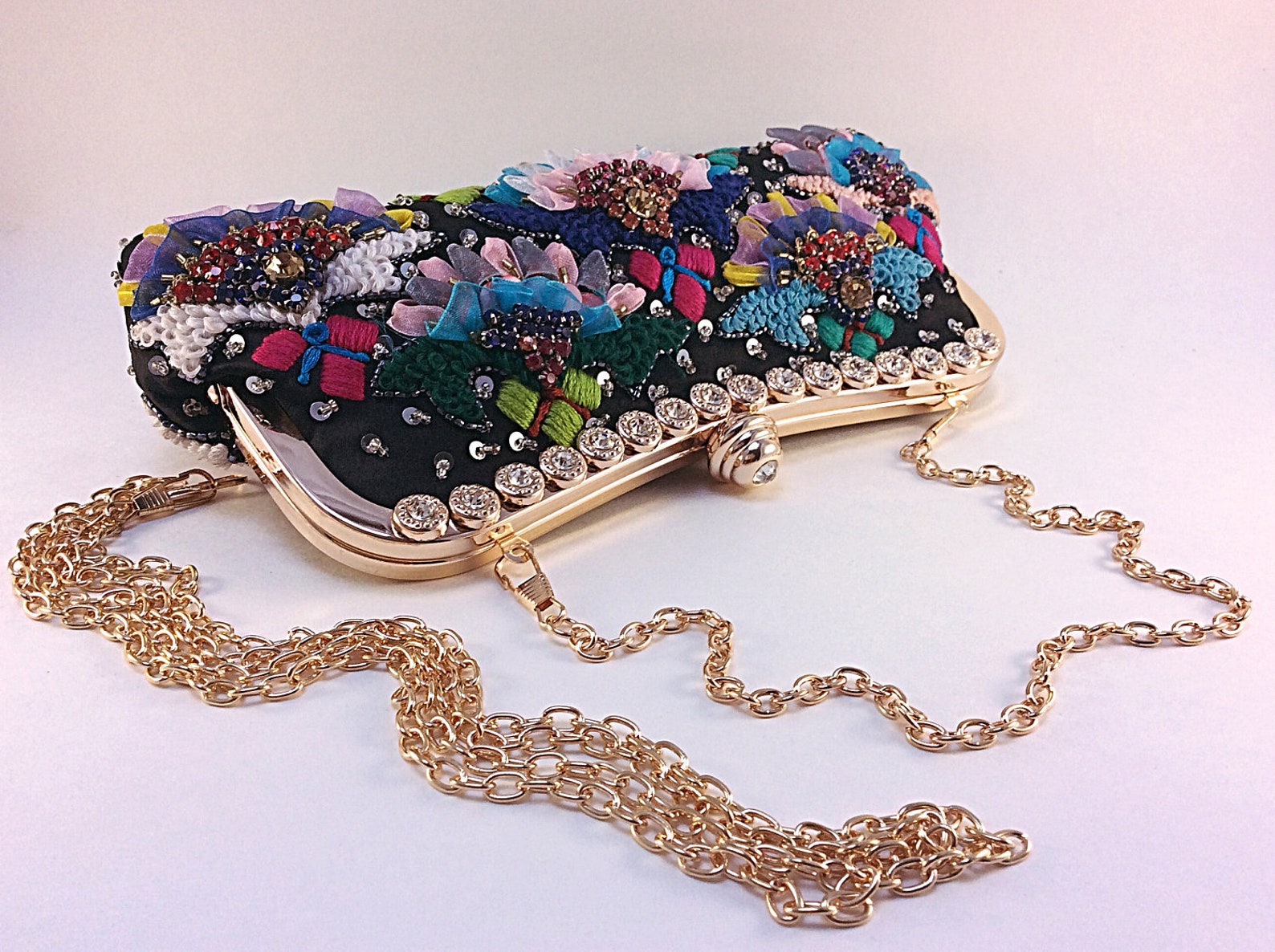 Multicolor Ribbon Thread Work Fine Art Hand Embroidery With - Etsy Canada