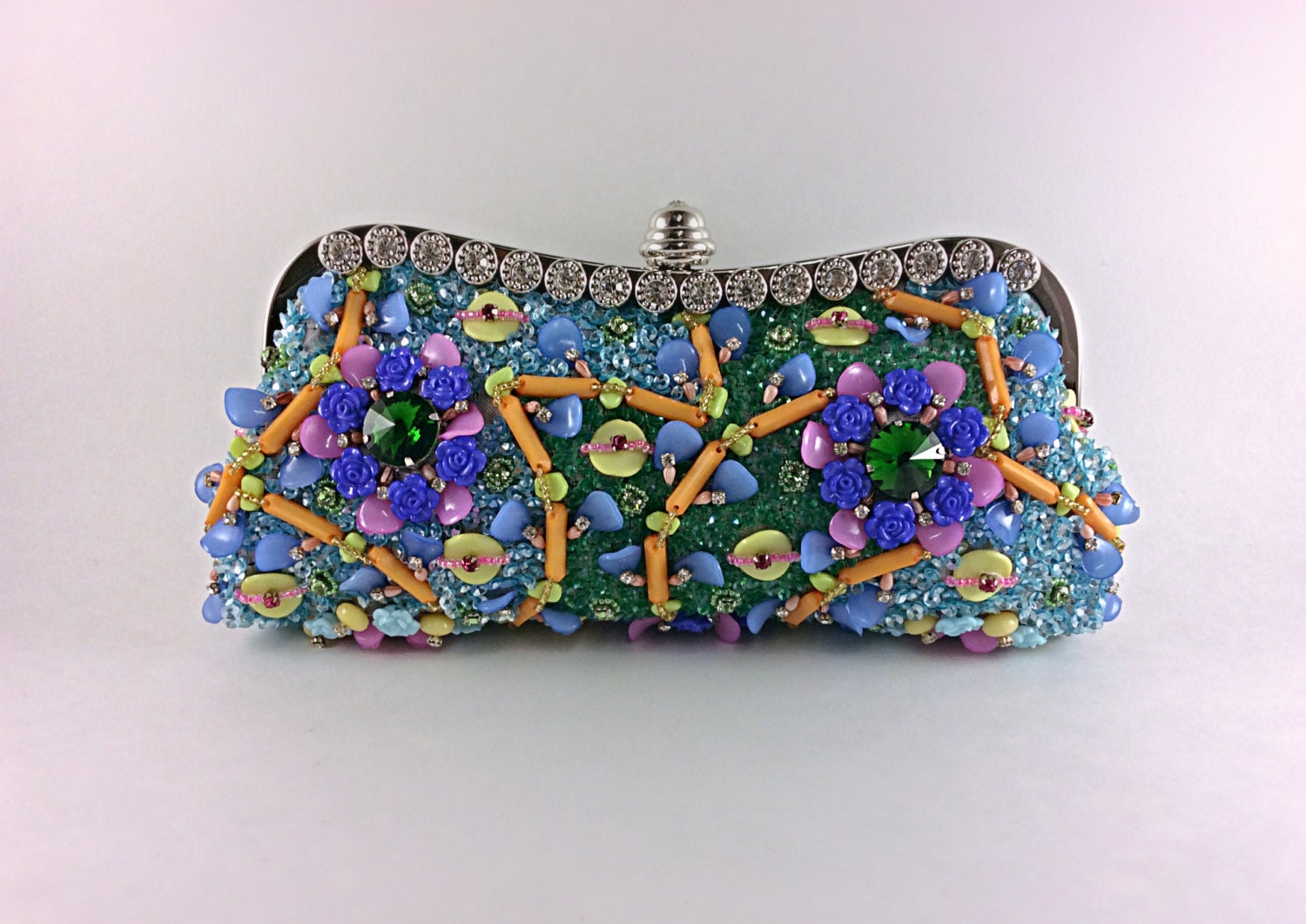 Handcrafted Beaded Clutch,multicolour Embroidery Bag,evening Bag,party Clutch,embellished Clutch