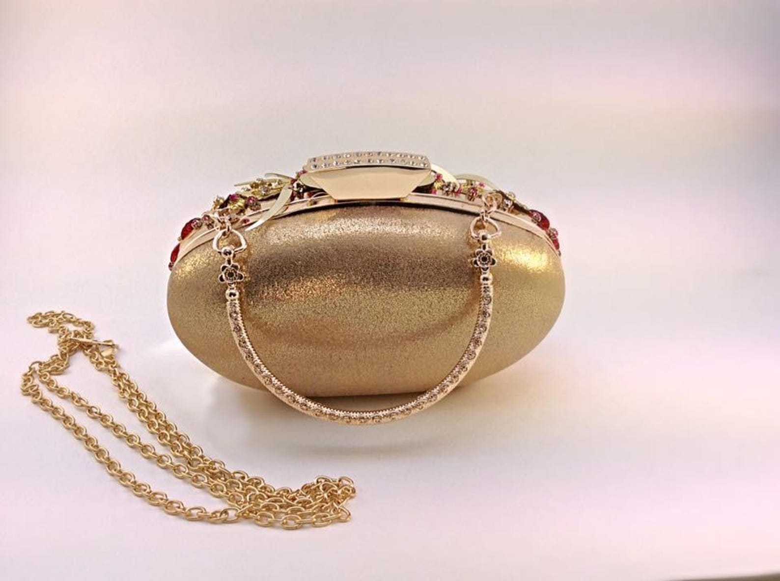 Unique Beaded Clutch, Embellished Clutch,crystal Clutch,gold and Pink Clutch,embroidery Clutch