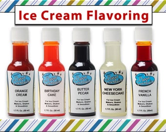 Ice Cream Fountain Flavoring for ice cream and beverages. Flavoring for ice cream, shakes, smoothies and protein drinks. 1.7 oz bottle
