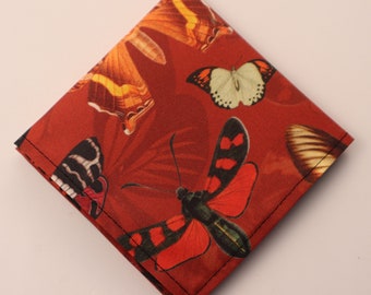 Rust Orange Butterfly Print Pocket Square