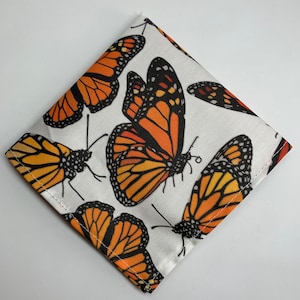 Weiß Weißes Orange Einstecktuch mit Schmetterlings Druck