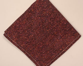 Plum Purple Tweed Print Pocket Square