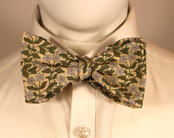 Periwinkle Floral Self-Tie Bow Tie