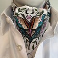 Moth and Crescent Moon Print Ascot Cravat