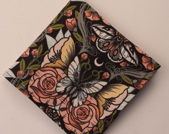 Moth Floral Print Pocket Square