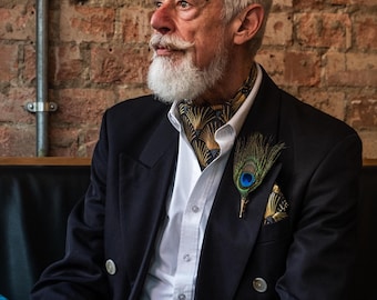 Black and Gold Art Deco Print Ascot Cravat