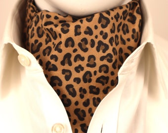 Leopard Print Cotton Ascot Cravat