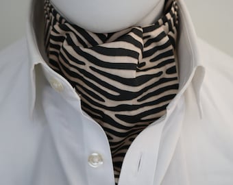Zebra Print Cotton Ascot Cravat