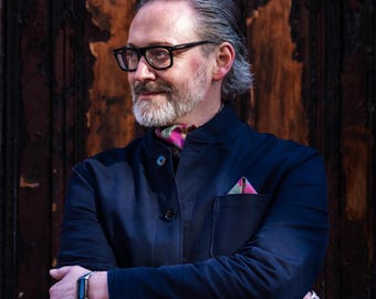 Burgundy Tiger Peacock Print Pocket Square