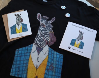 Zebra - T-shirt - Card - Badges - Story Book
