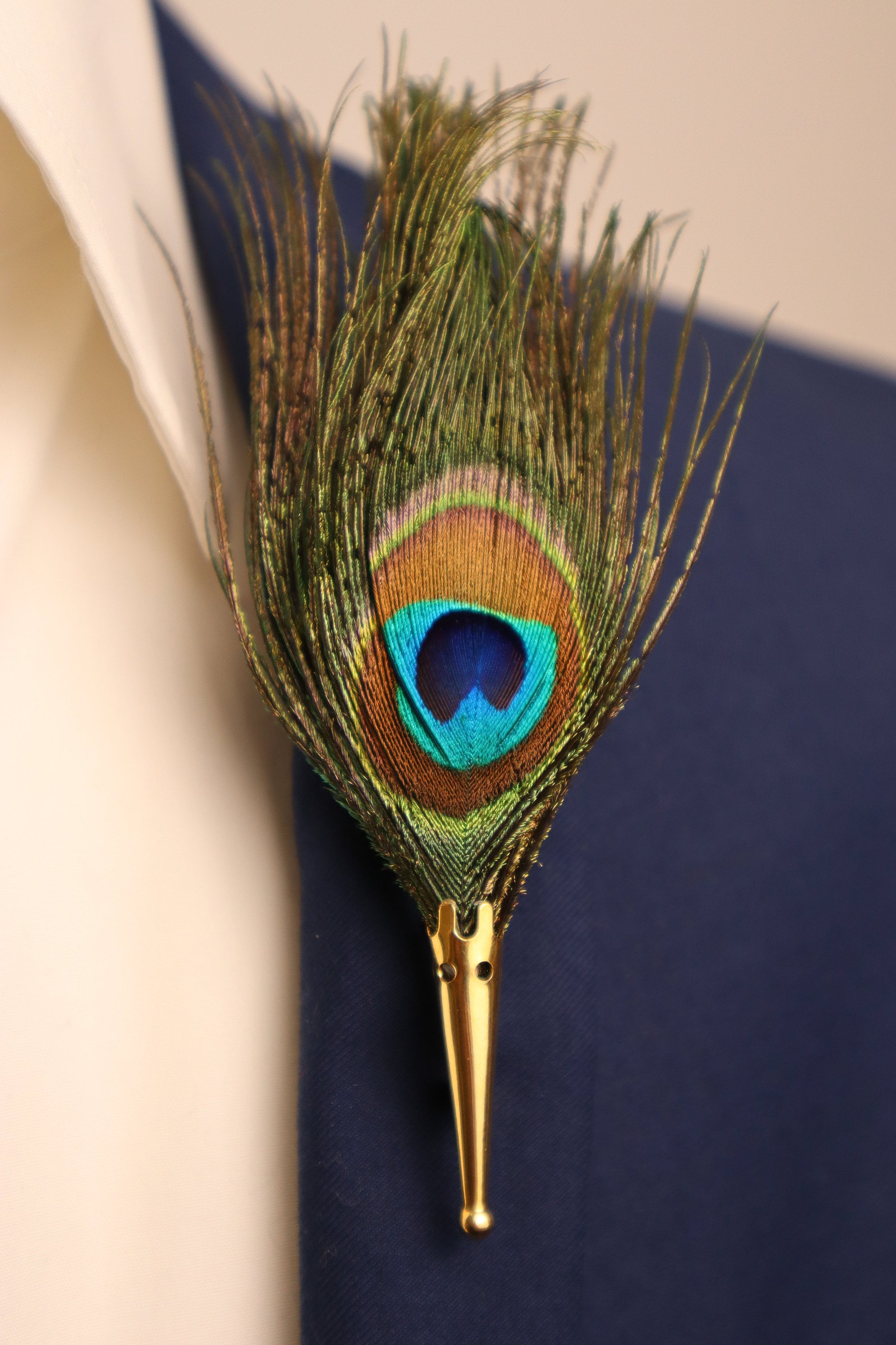 Feather Brooch Pin, Olive Green Feather Pin, Oversized Feather Pin Turquoise Flower Feather Brooch Pin A Rare Bird 6inch Per Pc  main image 3