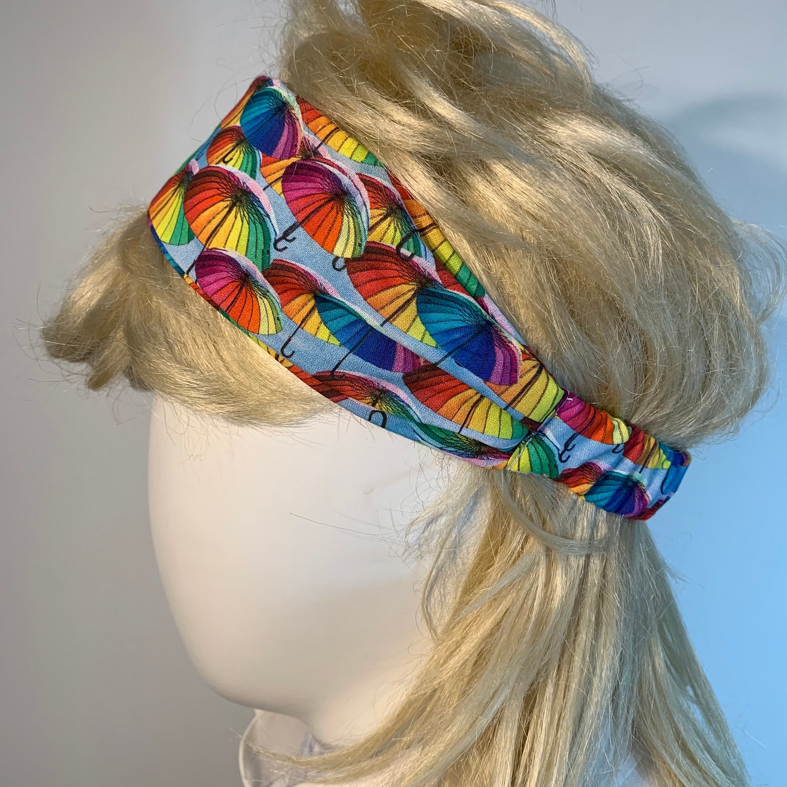 Cotton Headband Rainbow Umbrellas Etsy