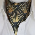 Black and Gold Art Deco Print Ascot Cravat