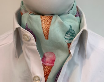Icecream Pastels Cotton Ascot Cravat