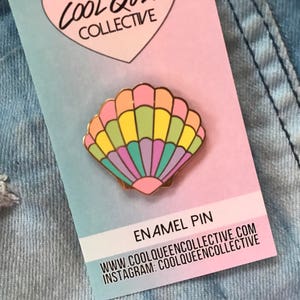 Pastel Rainbow Shell Enamel Pin