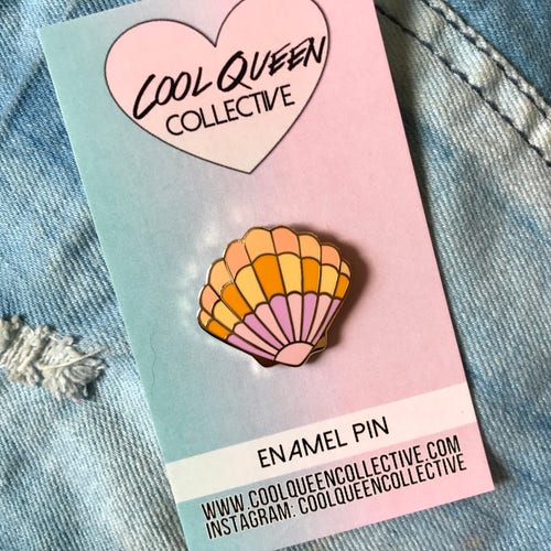 Sunrise Shell Enamel Pin - Etsy