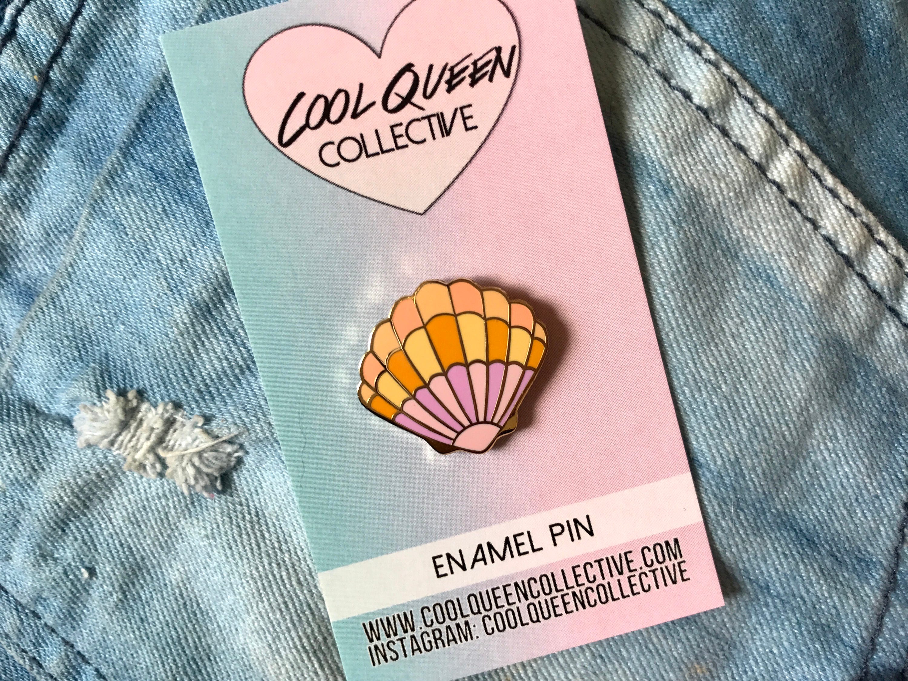 Sunrise Shell Enamel Pin | Etsy
