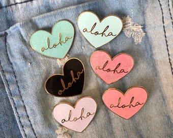 Aloha Heart Enamel Pin