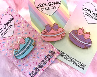 Macaron Bow Glitter Hard Enamel Pin