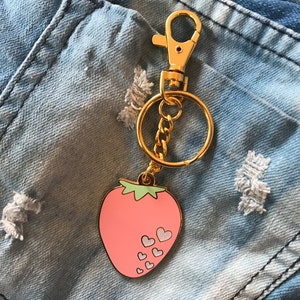 Jumbo Kawaii Strawberry Bag Charm Keychain