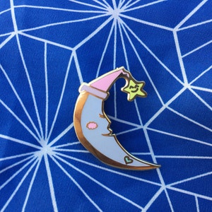Glow in the Dark Crescent Moon Enamel Pin