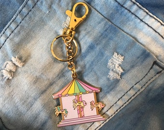Carousel Enamel Bag Charm Keychain