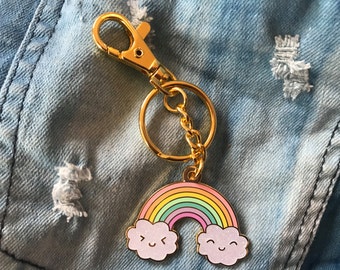 Jumbo Happy Rainbow Bag Charm Keychain