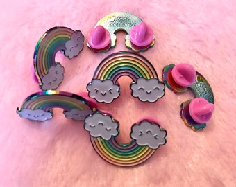 Feliz Arco Iris Arco Iris Metal Esmalte Pin