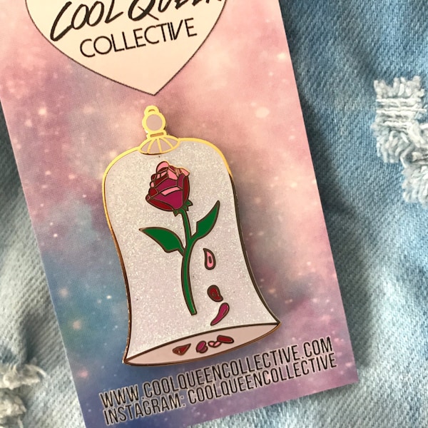 Beauty & the Beast Enchanted Rose Enamel Pin