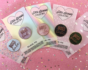 Boss Babe Circle/Round Enamel Pin